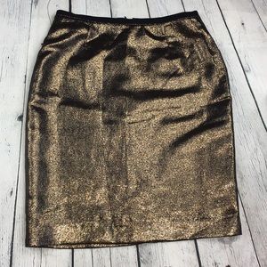Tori Burch Metalic Gold Lame Skirt. Size 0.